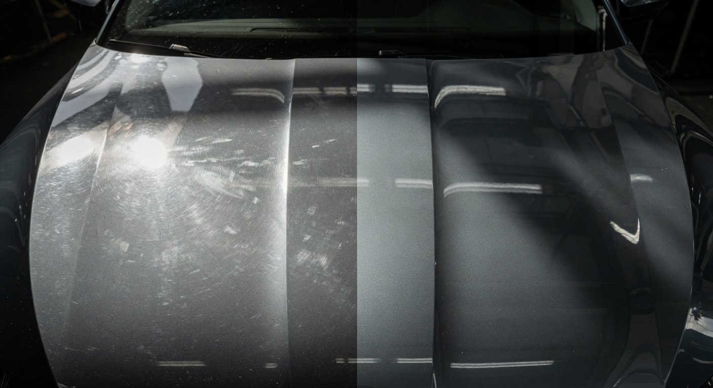 Autolak polijsten voor en na 54