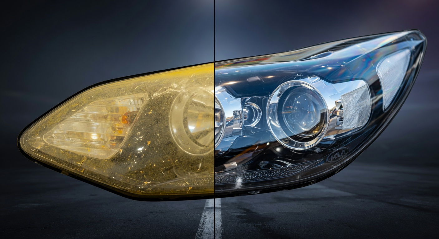 Koplampen polijsten voor en na 31